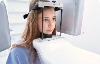 Girl undergoing a dental examination